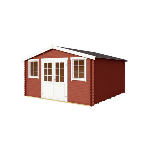 Lasita Gartenhaus Maja Wels 4 aus Fichtenholz mit Satteldach in Schwedenrot, B/H/T: 425,1 x 245,1 x 410 cm - Bild 3