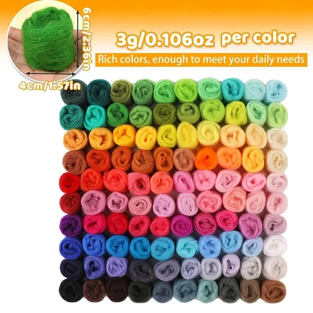 20-teiliges Nadelfilz-Set mit buntem Wollroving und Nadelfilzgarn für deine DIY-Bastelarbeiten - Bild 1