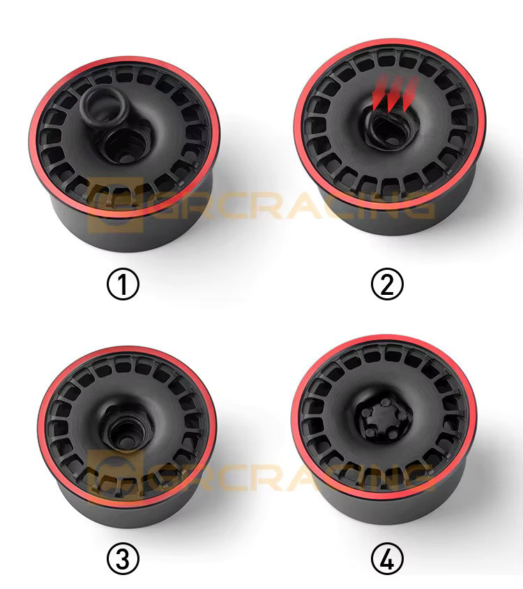 AJRC Aluminiumlegierungsräder, 1,9 und 2,2 Zoll, Schwarz, Metall - Bild 3