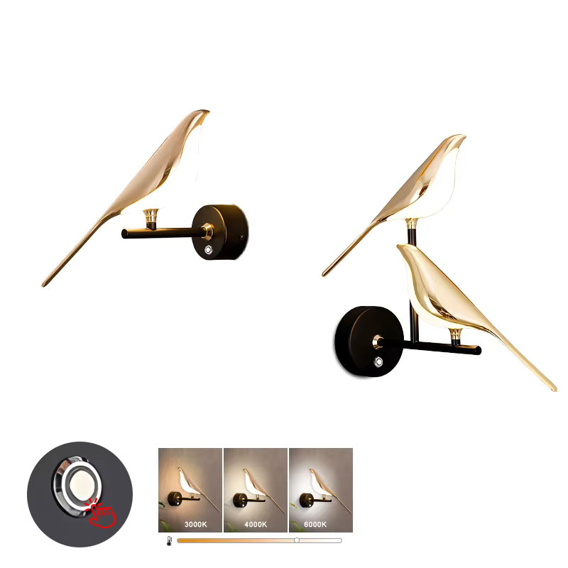 Vikotou Nordic Touch LED Wandleuchte aus Metall mit Schalter für Esszimmer und Küche, drehbar und verstellbar, in Schwarz, Gold oder Weiß - Bild 6