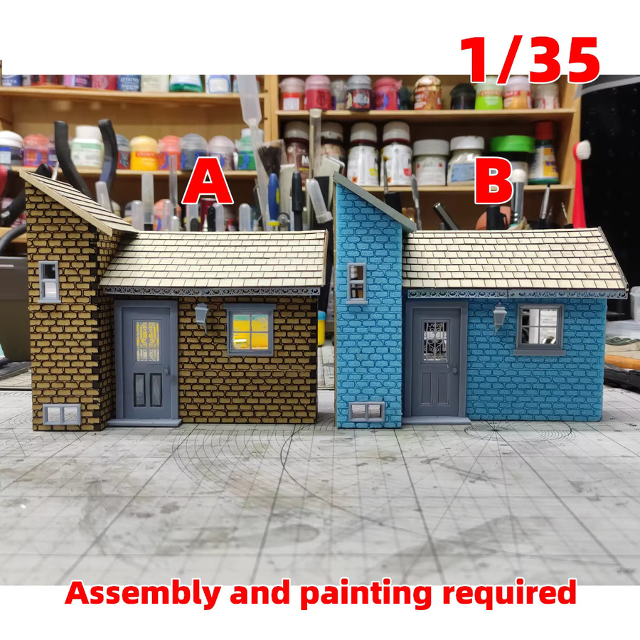 CorMake Architektonisches Modellbauset, Einfamilienhaus, Bungalow, Maßstabsmodellbausatz 1:35 - Bild 3