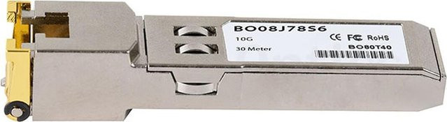 BlueOptics Kompatibler HPE Aruba R9F85A BlueOptics BO08J78S6 SFP+ Transceiver, Kupfer RJ45, 10GBASE-T, 30 Meter, Silber - Bild 1