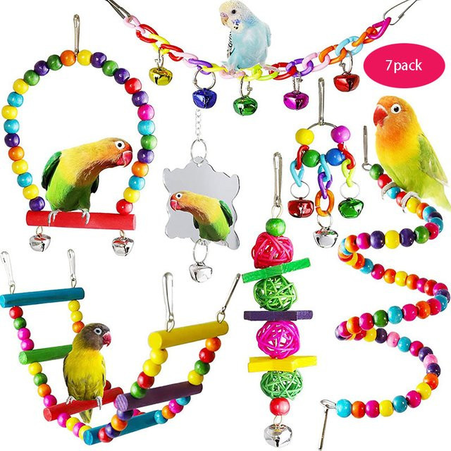Vogel's Papagei Spielzeug Holz Set, 7-teiliges Set - Bild 1