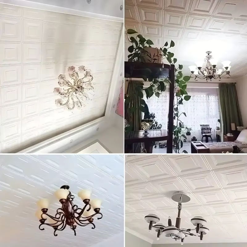CTZSOOP 3D Stereo Wandaufkleber Selbstklebend Wasserdicht Geometrisches Design für Wohnzimmer und Schlafzimmer, Weiß und Mehrfarbig, B/H: 70 x 70 cm - Bild 2