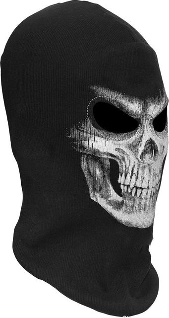 Fishine Halloween 3D Skelettmaske, Gruselige Skelett Sturmhaube, Schwarz - Bild 1