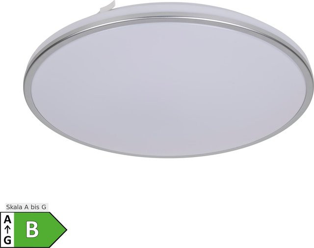 Näve LED Deckenleuchte TIFLIS in Weiß mit stahlblankem Metall, Durchmesser: 38,3 cm, IP54 - Bild 1