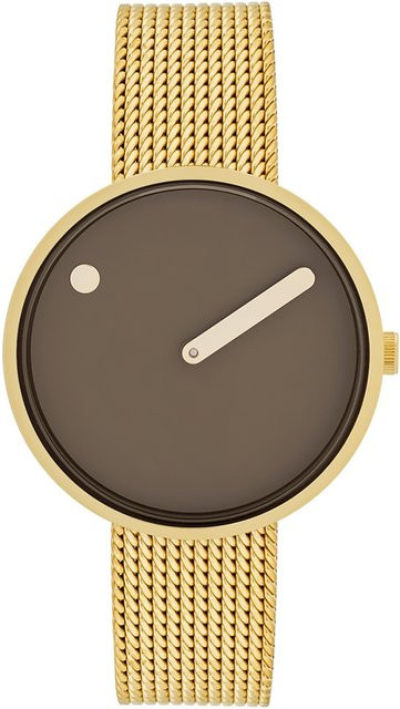 PICTO Armbanduhr, Quarz, Edelstahl, Braun, 34 mm, Unisex - Bild 1