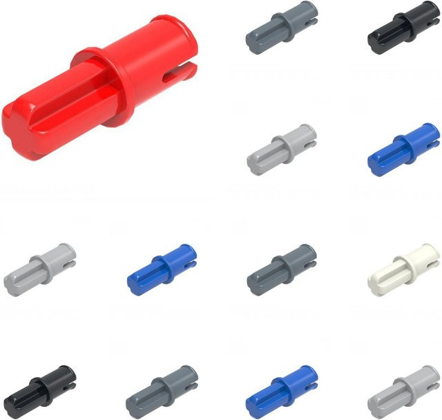 Alibricks Achse 1L mit Pin 6562 3749 für technische MOC DIY Gebäude Blöcke, 50 Stück, Weiß und Bunt/Mehrfarbig, Kunststoff - Bild 1