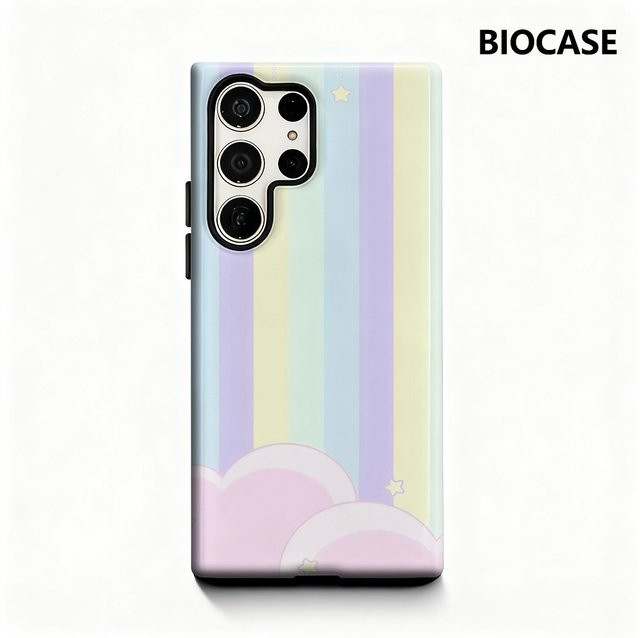 Samsung Handyhülle Cloud & Star Stripes für Galaxy S25 Ultra, S24 und S23 Ultra Plus in Multicolour mit glänzender doppellagiger Rückseite - Bild 1