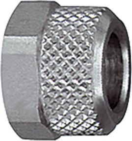 Riegler Überwurfmutter M8x1,0 für Schlauch 4/2 mm, SW 10, Messing vernichtet, Silber - Bild 1