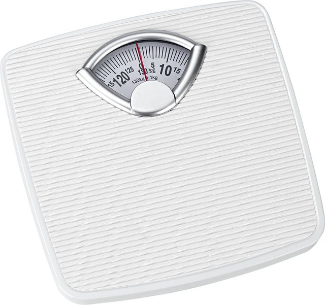 WENKO Personenwaage in Weiß, B/T: 27 x 26,5 cm, max. Tragfähigkeit 130 kg - Bild 1