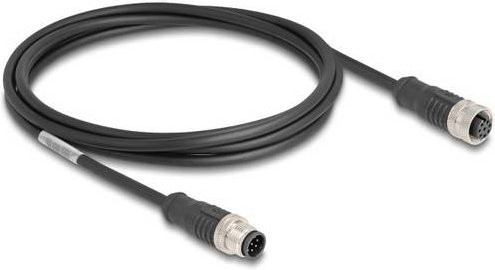 Delock 80804 M12 Ethernet Patchkabel CAT 5e S/FTP Schwarz, Länge: 2,00 m - Bild 1