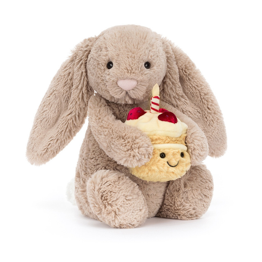Jellycat Bashful Beige Bunny 'Birthday', Plüschtier - Bild 1
