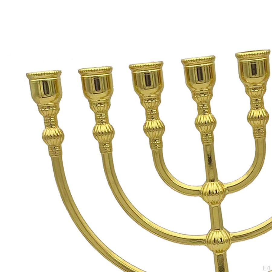 Aureate Menora Kerzenhalter mit 7 Zweigen aus Zinklegierung in Gold, Höhe: 17 cm - Bild 2