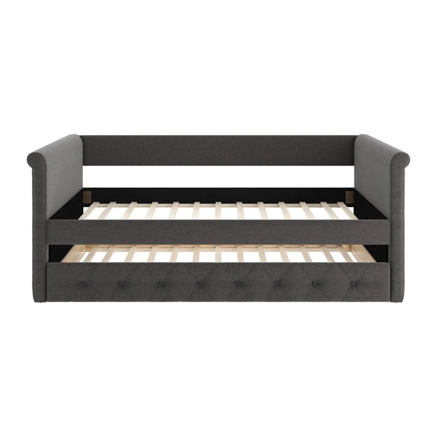 Vente-unique Sofabett Louise in Grau mit Schlaffunktion und Auszug im rustikalen Stil, Breite: 219 cm - Bild 2