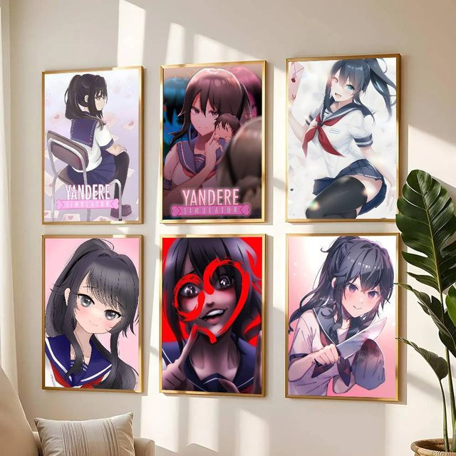 Wasserfester Anime Y-Yandere Simulator Wandaufkleber in Mehrfarben für deine Wohnzimmer- und Schlafzimmerdekoration - Bild 1