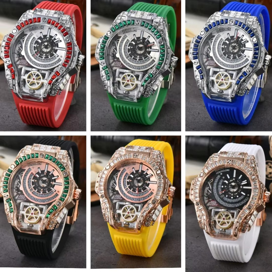 STARPERISH Armbanduhr, Quarz, Edelstahl, Kautschuk, Diamantbesetzt, Herren - Bild 2