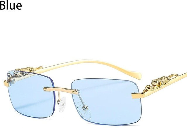 Starry Night Sonnenbrille, randlos, rechteckig, Metall, Unisex, blau - Bild 1