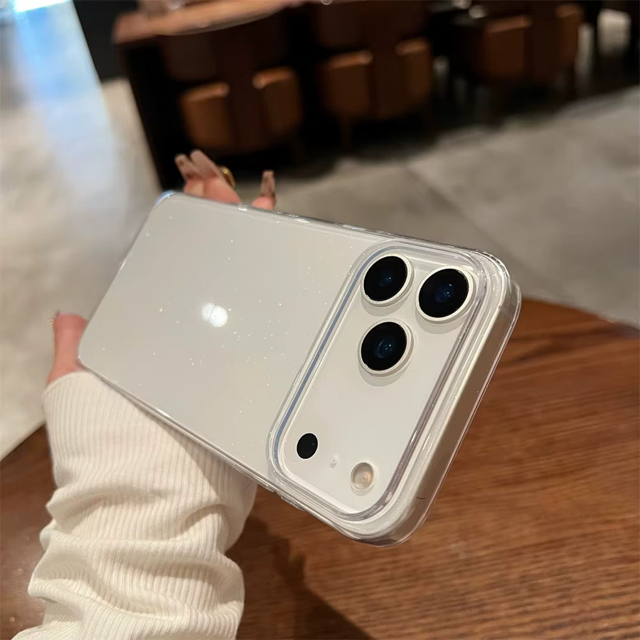 Transparente Bling-Glitzer Handyhülle für Apple iPhone 17, 16, 15, 14, 13, 12 Pro Max stoßfest mit glänzendem Design - Bild 3