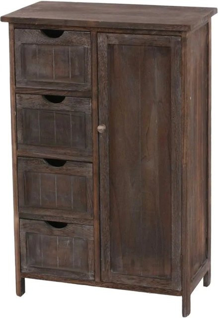 MCW Schubladenkommode MCW-D12 im Shabby-Look Vintage aus Paulowniaholz, Braun, B: 82 cm, T: 55 cm, H: 30 cm - Bild 2