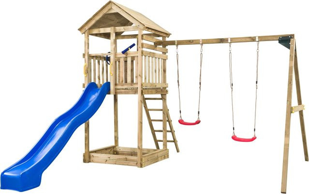 SwingKing Spielturm Daan Holz blau - Bild 1