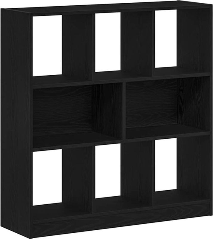 Bücherregal vidaxl in Schwarz und Eichen-Optik aus Holzwerkstoff, minimalistisch und freistehend, B/T/H: 97,5 x 29,5 x 100 cm - Bild 1