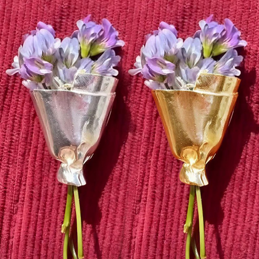 Brosche Blume, Silber, Verspielt - Bild 2
