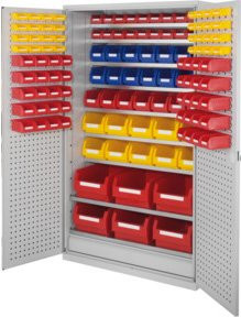 Kappes Grossraumschrank Modell 23 mit Loch- und Schlitzplatten in Grau, B/T/H: 113 x 59 x 195 cm - Bild 1