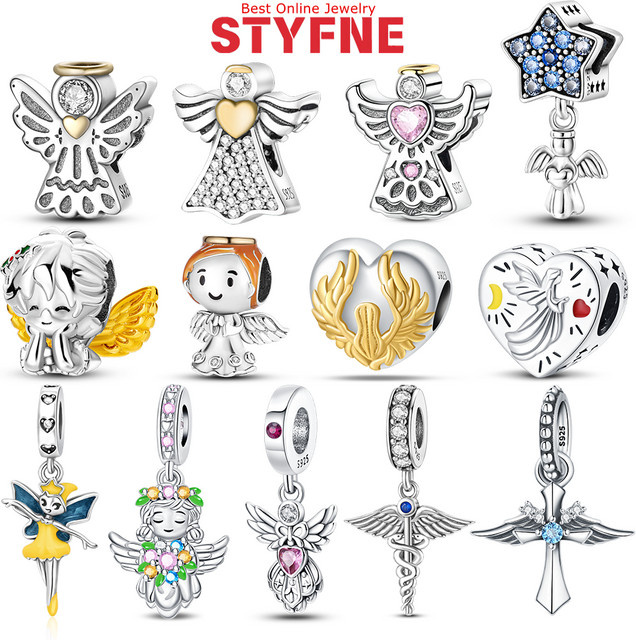 STYFNE Charms Engel Skulptur Herz Perlen, 925 Silber, Damen - Bild 1