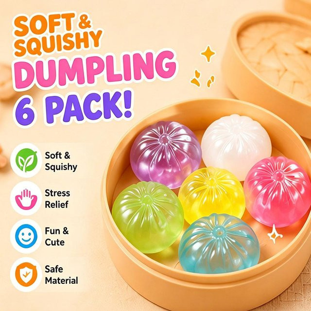 Bai Fen Bai Mini Glücks Bao Brötchen Squishy, 6-teiliges Set, pink - Bild 1