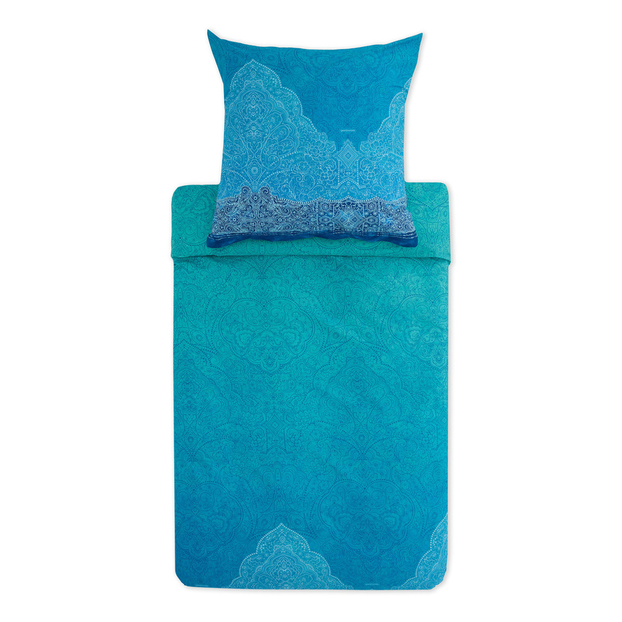 Bassetti Mako-Satin Bettwäsche DOLCEACQUA mit Bettbezug und Kissenbezug in Blau - Bild 1