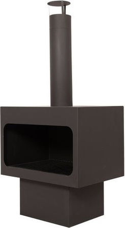 Redfire Gartenkamin Jersey XL in Schwarz aus Stahl, B/T/H: 56 x 40 x 118 cm