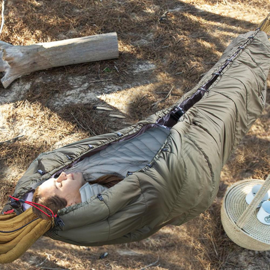 Artleeh Multifunktionale Hängematten-Underquilt im Poncho-Stil für Camping und Wandern, Farbe: Grün - Bild 2
