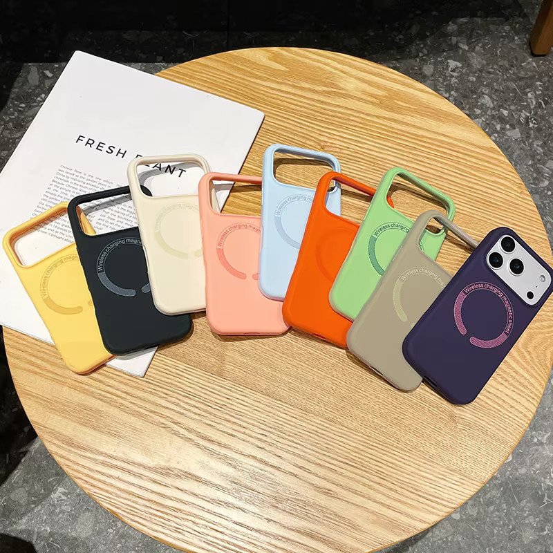 Jinitaimeik Flüssig-Silikon Handyhülle mit MagSafe für iPhone 17 Pro Max 16 Plus 15 14 12 in Orange - Bild 1