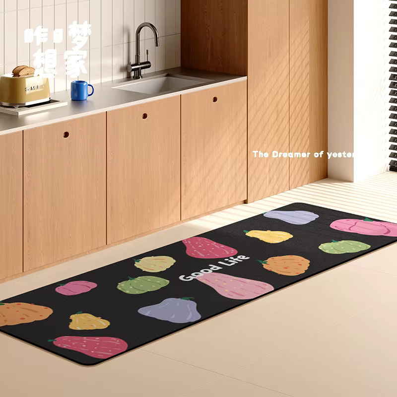 VIKAMA Kürbis Bodenmatte, rutschfeste und wasserabsorbierende Matte in Mehrfarbig, B/T: 60 x 40 cm - Bild 3