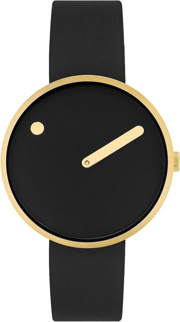 Picto Armbanduhr, Quarz, Edelstahl, 34 mm, Schwarz, Unisex - Bild 1