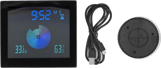 GoolRC Digitale Wand-Duschuhr mit Timer, Alarm, Temperatur- und Feuchtigkeitsanzeige, wasserdicht, schwarz - Bild 1