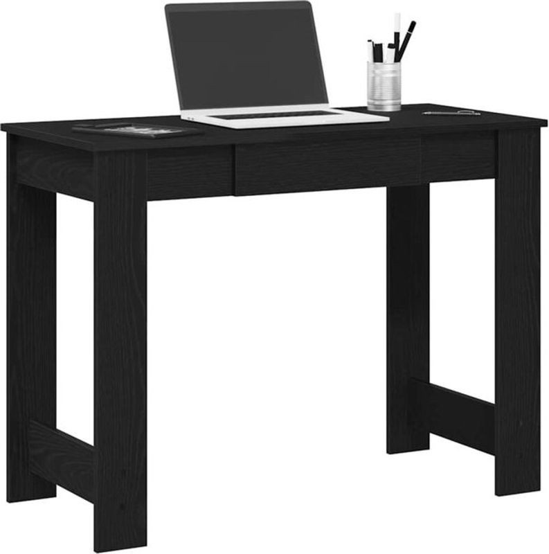 Schreibtisch Vidaxl in Schwarz aus Holzwerkstoff, minimalistisches Design, B/T/H: 100 x 45 x 75 cm - Bild 1