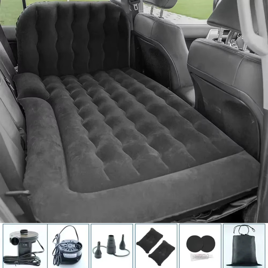 Multifunktionales 2-in-1 aufblasbares Auto-Bett aus PVC mit Beflockung für SUV und PKW - Bild 2