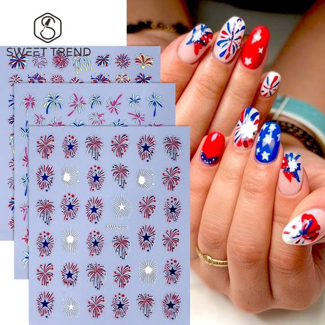 SWEET TREND Nagelkunst-Aufkleber Sternenfeuerwerk, Glänzend - Bild 1