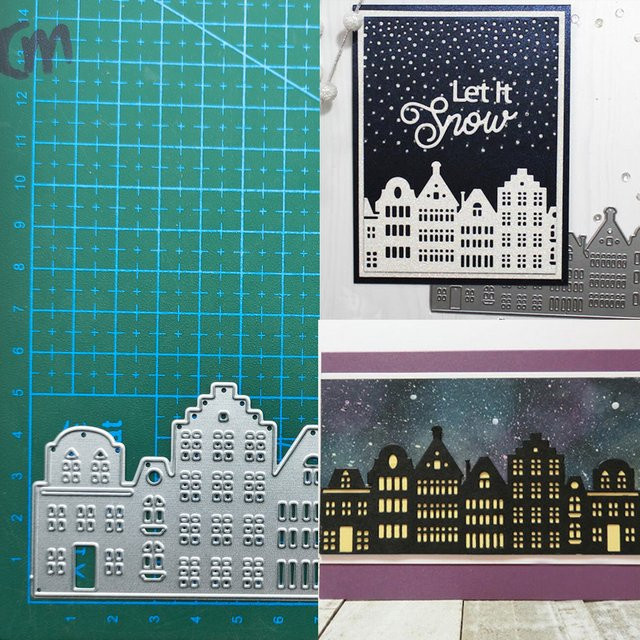 Metall Stanzform Häuser Schablone für Scrapbooking und DIY Bastelarbeiten - Bild 1