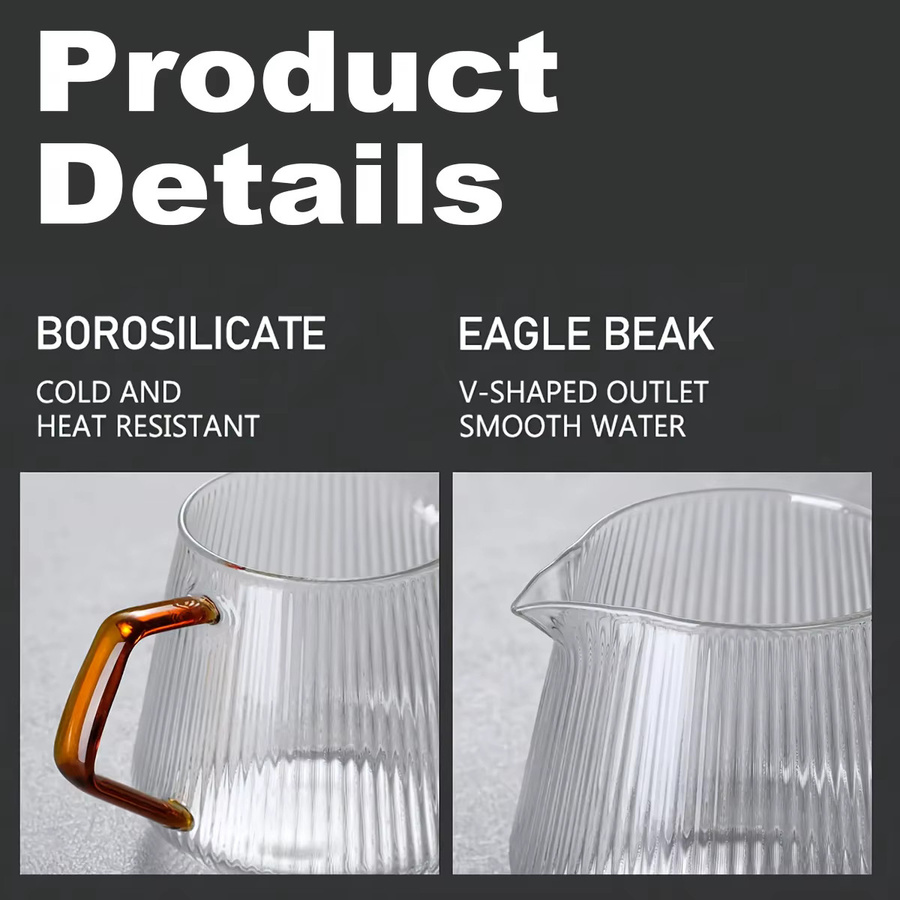 Leeseph Pour-Over Kaffeebereiter aus Borosilikatglas mit Glas-Kaffeefilter, transparent - Bild 3
