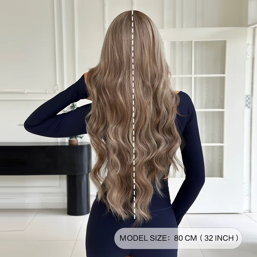 7JHH WIGS Perücke, Lange Wasserwellen, Braun Ombre Beige, Damen - Bild 4