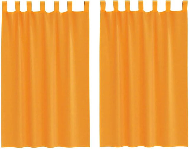 vidaXL Voile Vorhänge mit Schlaufen, 2er Set, Orange, Breite: 140 cm, Höhe: 175 cm - Bild 1