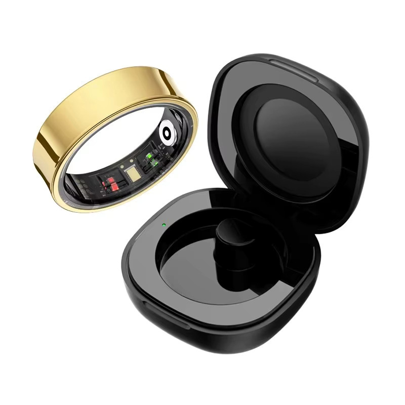 Ola Esporte R09 Smart Ring in Gold für Damen und Herren mit Ladeetui, Herzfrequenzmessung, Blutsauerstoffmessung und Hauttemperaturüberwachung, 5ATM wasserdicht, kompatibel mit Android und iOS - Bild 4