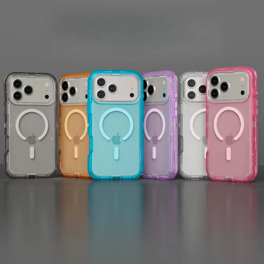 Ott Armor Hybrid Clear MagSafe Schutzhülle für iPhone 17 16 15 14 13 12 Pro Max Plus Air Stoßfest Transparent Purple - Bild 4