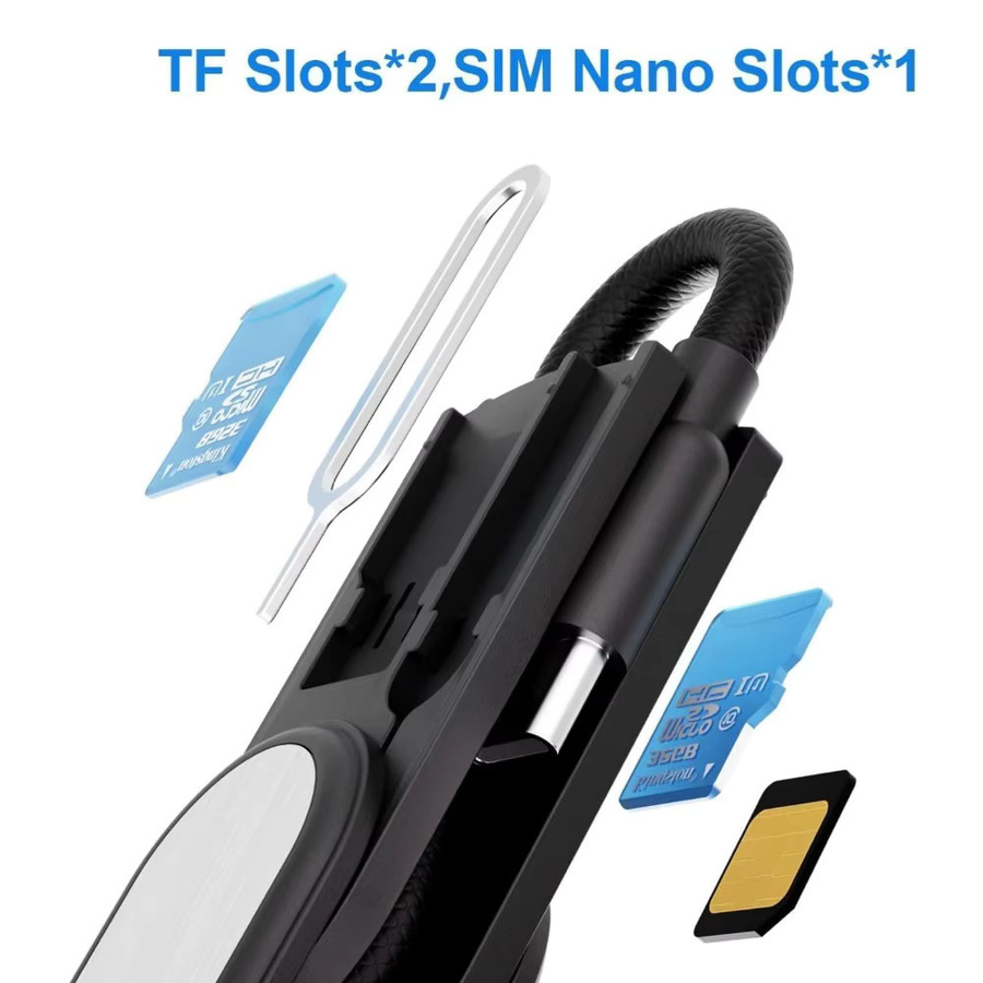 BUDI 65W USB-C-auf-USB-C-Schnellladekabel mit Demontagewerkzeug und Kartenhalter in Schwarz - Bild 3