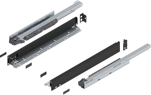 Blum Legrabox Pure Set Vollauszug Tip-On Carbonschwarz 550 mm 1 Paar - Bild 1