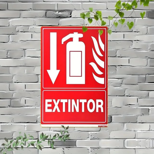 CIFBUY Feuerlöscher-Schild aus Aluminium in Rot, B/H: 20 x 30 cm - Bild 1