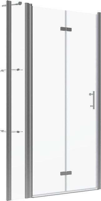 Aquabatos Duschabtrennung Nischentür aus ESG-Glas mit Nanobeschichtung, Farbe: Transparent/Silber, B: 110 cm, H: 197 cm - Bild 1